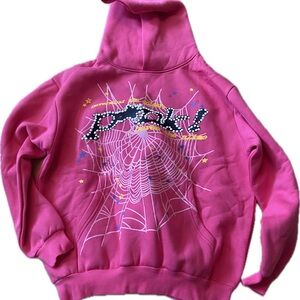Used pink spider hoodie M